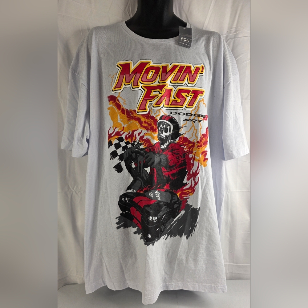 Fiat Chrysler Automobiles Men's White Graphic T-Shirt Size 3X NWT E-2597